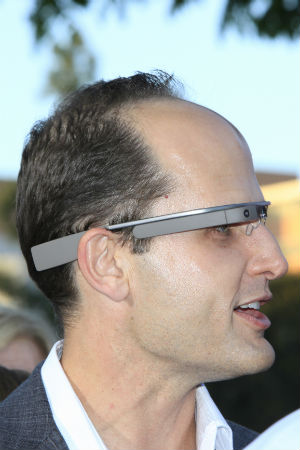 Man Wearing Google Glass